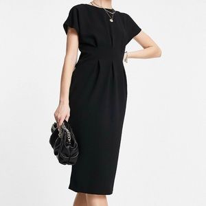 NEVER WORN ASOS Black Midi Work Dress